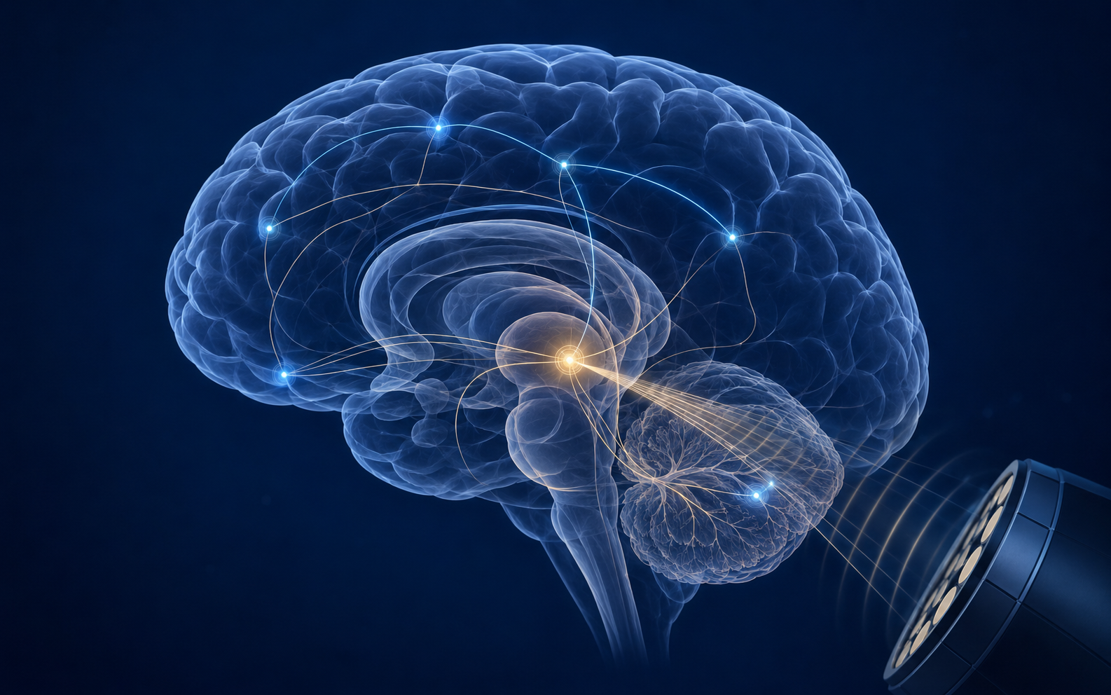 Scientific representation of the cortico-thalamo-cerebellar circuit and a focused-ultrasound thalamic target